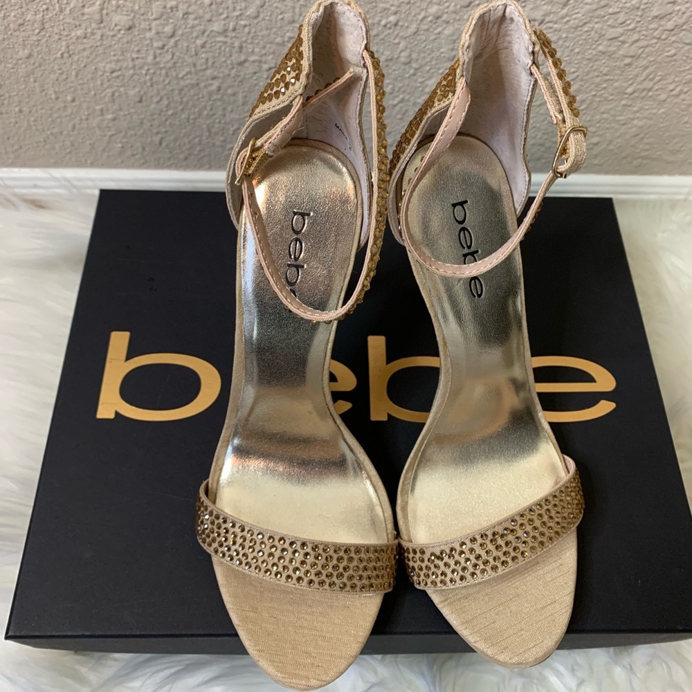 Bebe Satinne Sandal/ Stiletto Heels.